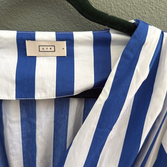 AYR The Puff Sleeve Midi Dress in Marais Blue Regatta Stripe Size S - Picture 6 of 12